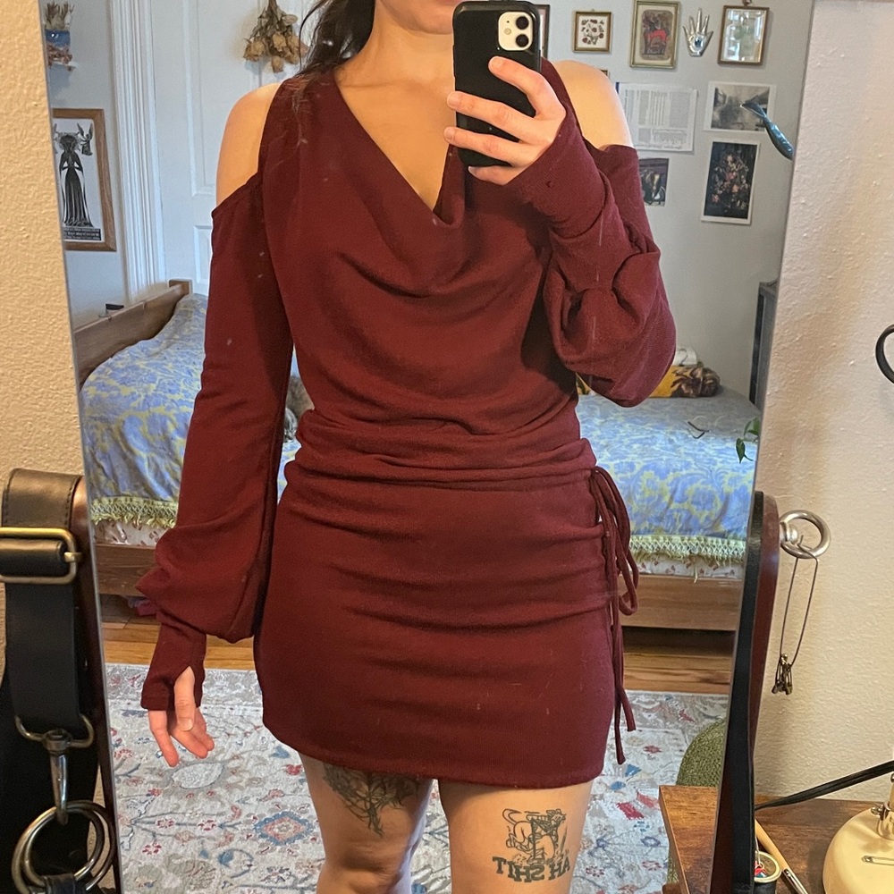 Yggdrazil bishop mini sweater dress